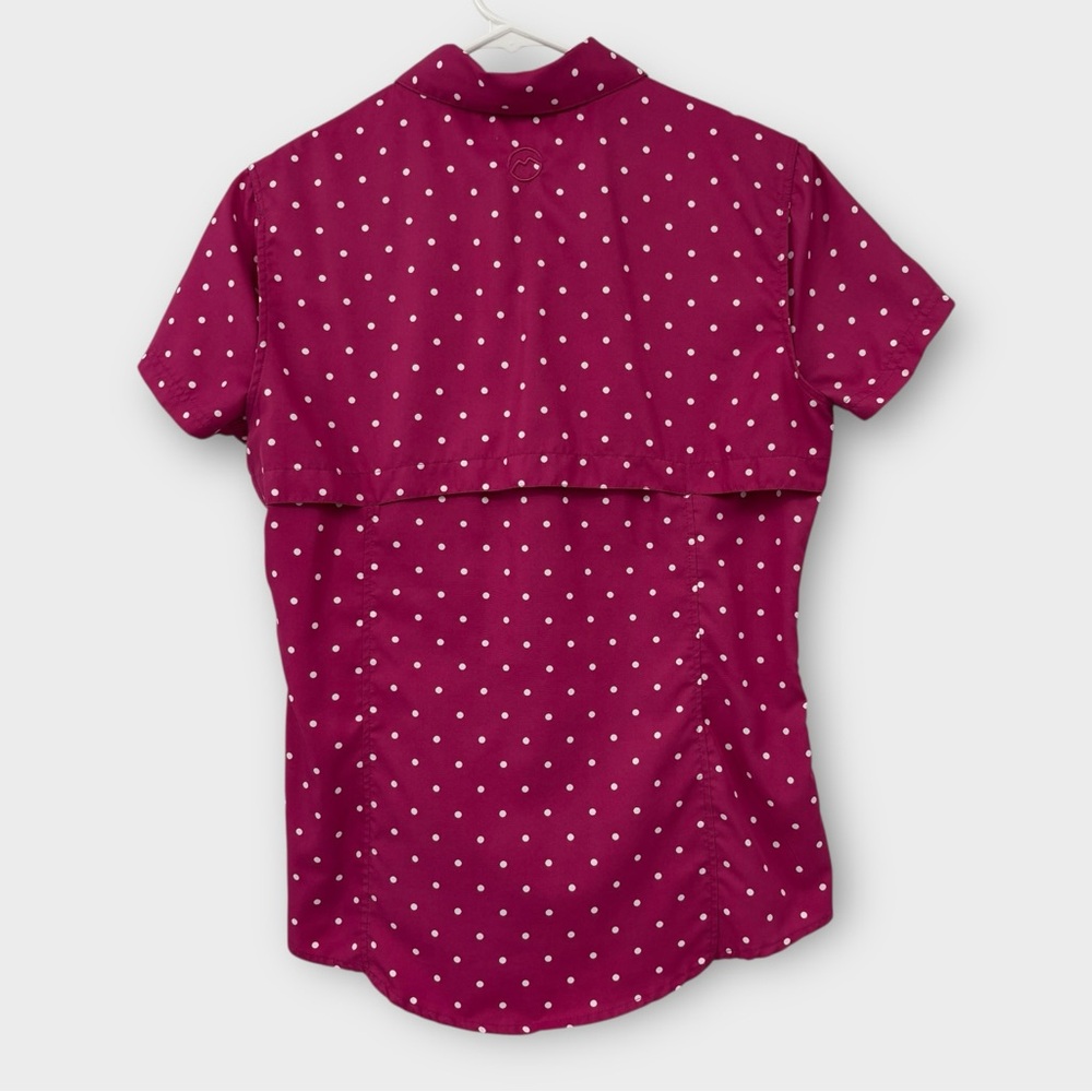 Magellan Fishing Hiking Short Sleeve Button Down Top in Pink Polka Dot Size S - Picture 7 of 7